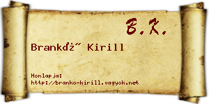 Brankó Kirill névjegykártya